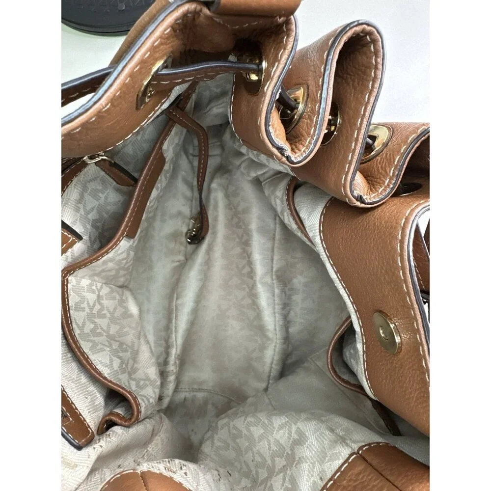 Michael Kors navy large canvas leather tote